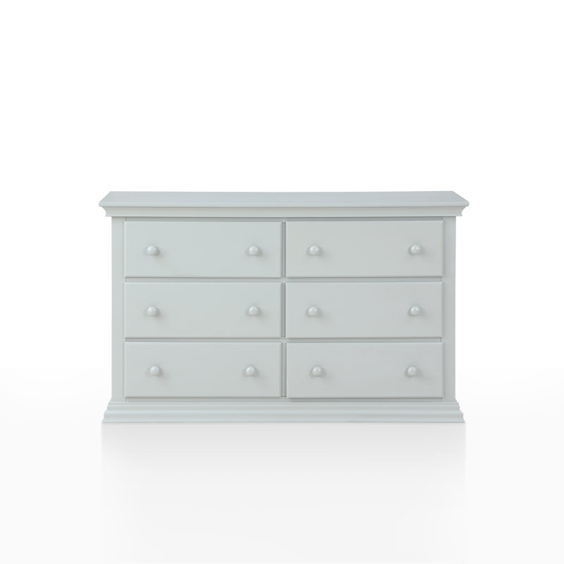 Celeste 6 Drawer Full Assembled Double Dresser, Gray