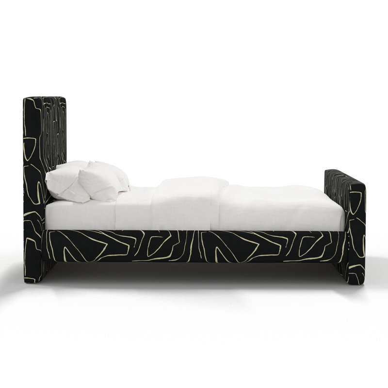 Upholstered Bed, Graffito Onyx Beige, Queen