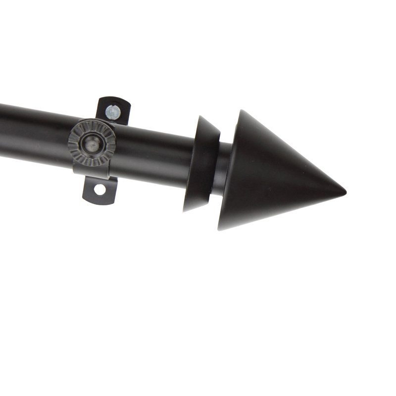 Tringle à rideaux simple à baie vitrée réglable de 28 po à 48 po Iover, Noir, 18 po à 28 po (chaque côté)
