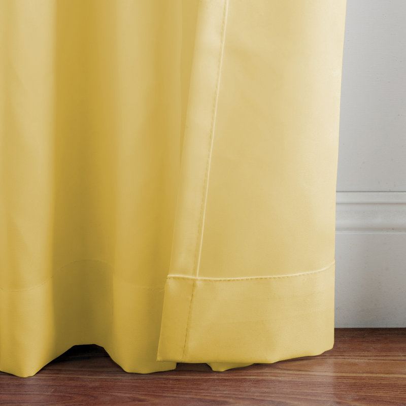 Jarret Solid Room Darkening Indoor/Outdoor Tab Top Single Curtain Panel, 52"W x 108"L, Yellow