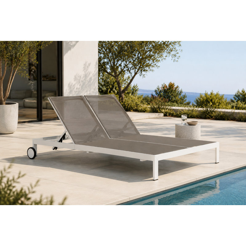 Sally Outdoor Chaise Lounge, Gray