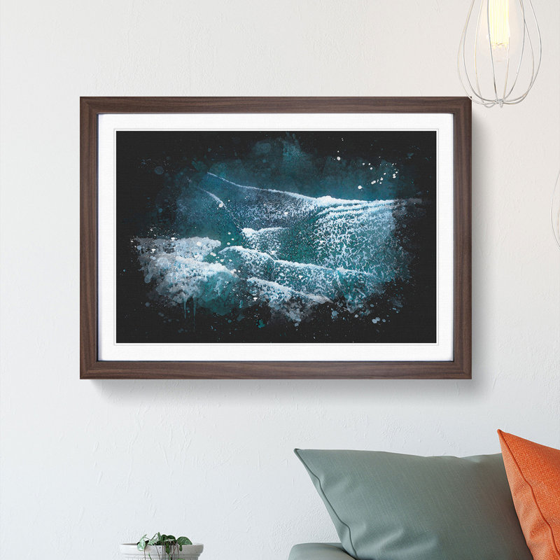 San Francisco Beach - Picture Frame Graphic Art, Walnut Framed, 24cm H x 33cm W x 2cm D