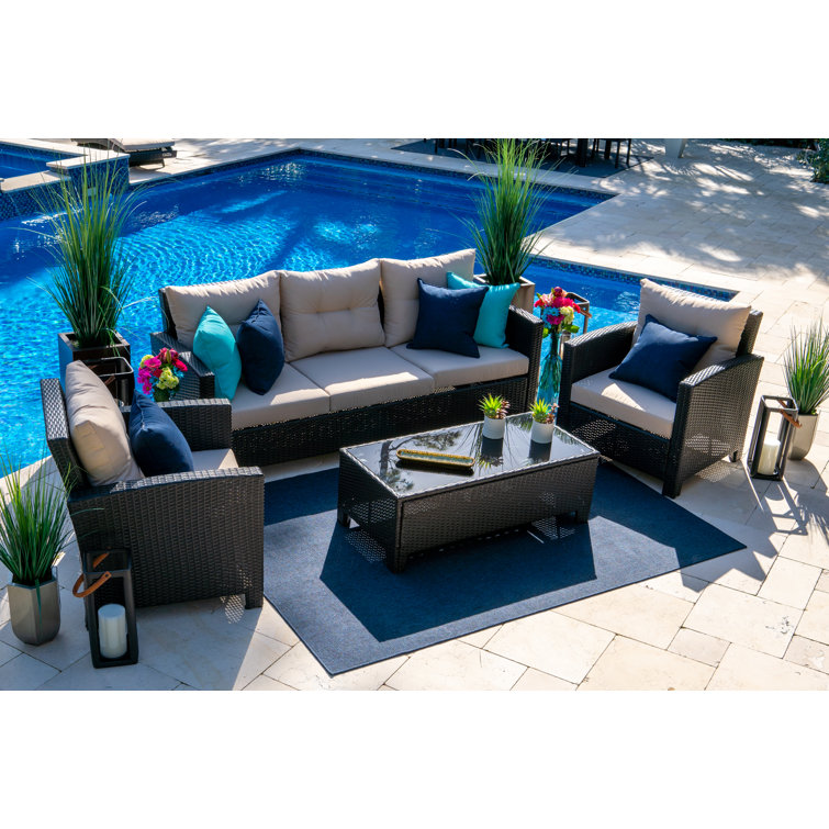 Bethena 5 - Person Patio Conversation Sets with Cushions