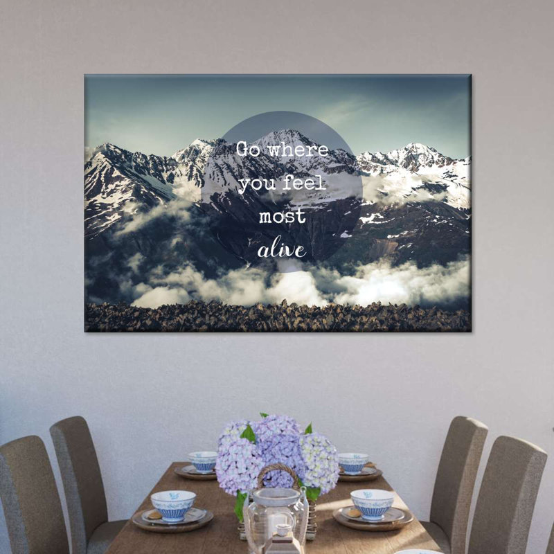 " Most Alive Motivational Quote " by Yi Art, 8" H x 12" W x 1" D