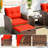 Constantino 2-Person Outdoor All-Weather Wicker Conversation Set with Ottomans and Tempered Glass Coffee Table-565501211