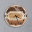 Horloge murale à motif géométrique en bois - impression d'illusion 3D brun rustique - décor de ferme moderne pour le salon, cadeau d'art de bureau abstrait-873996676-873996680