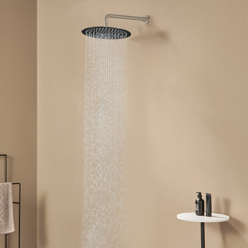 Pomme de douche 12 "en acier inoxydable 304, Noir mat, Rond