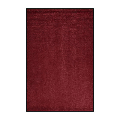 Tapis rouge uni lavable à la machine