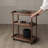 23.62"Brown solid wood side table small cart coffee table