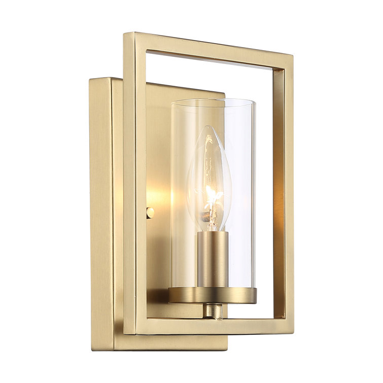 Marco 1-Light Wall Sconce in Brushed Champagne Bronze with Clear Glass