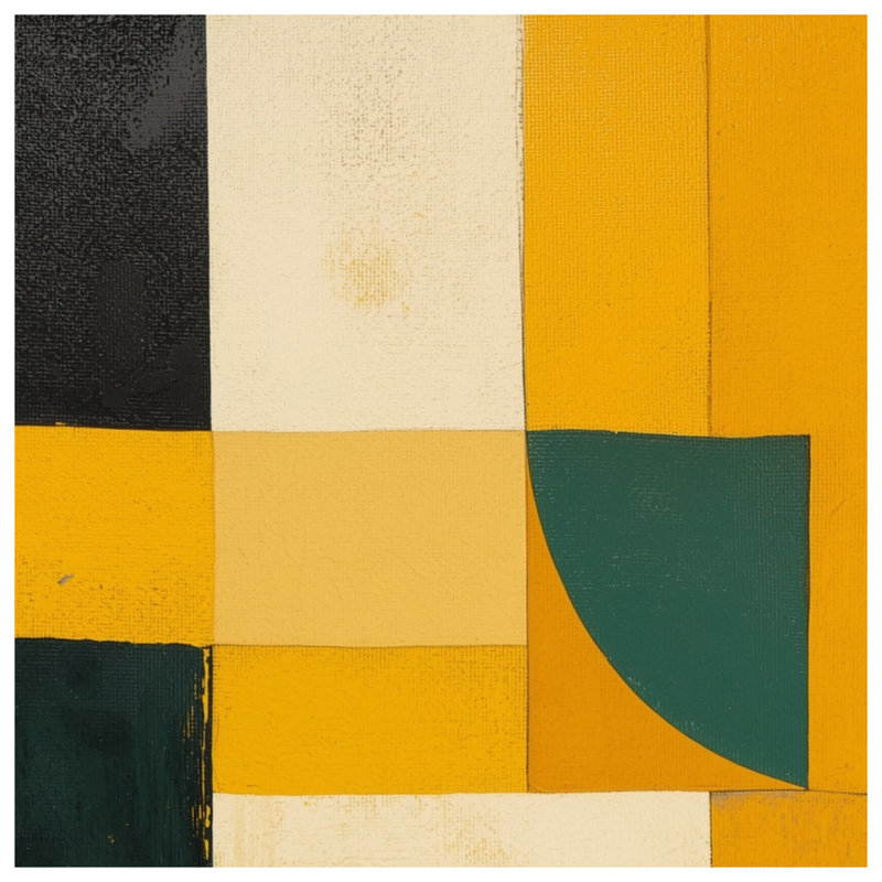 Couvertures jaunes à motif géométrique abstrait, L 50 po x H 60 po