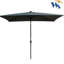 Parasol de jardin rectangulaire à DEL 10 pi x 6,5 pi Auvent, manivelle et inclinaison faciles. Pour les espaces extérieurs comme la cour, le patio, la piscine. Poteau noir 10 pi x 6,5 pi avec Fonctionnement inclinable et imperméable. Jardin-1036168974