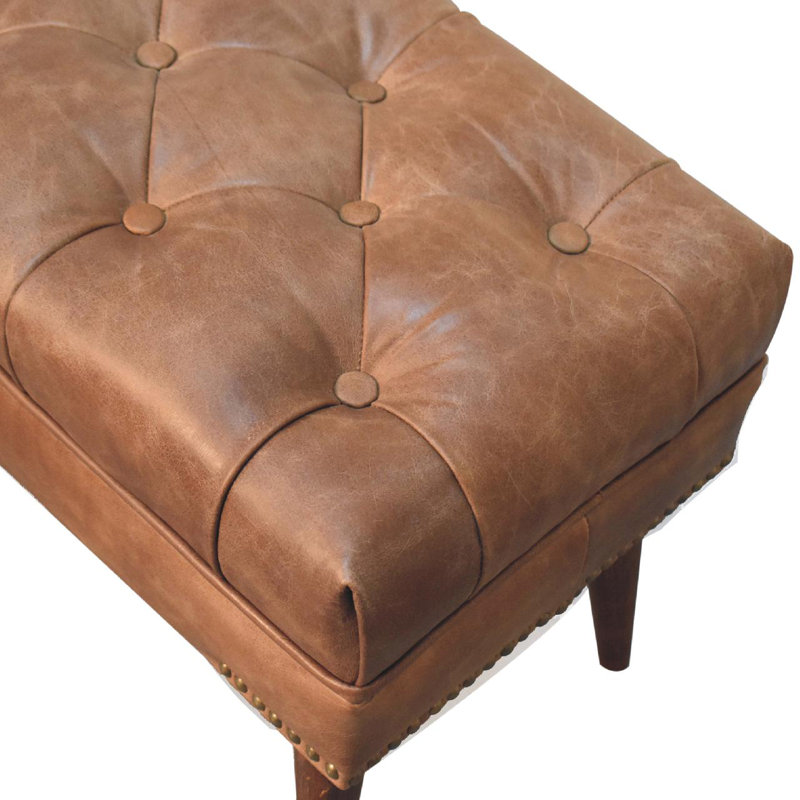 Banc en cuir véritable Alekzandra