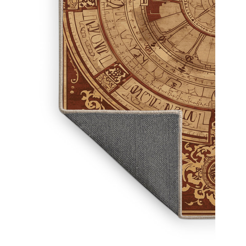 Tapis oriental doux et moelleux à motif oriental brun et beige Bleeker Astrolabe, 5 x 7