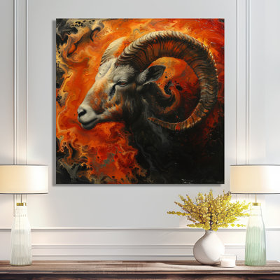Orange brun, astrologie Aries Fiery Fusion - salon d'art mural astronomie Aries