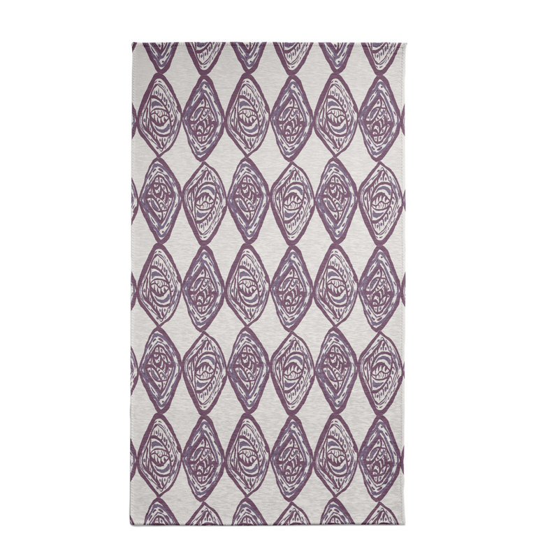 Tapis mauve à motif géométrique, Rectangle 3 pi x 5 pi