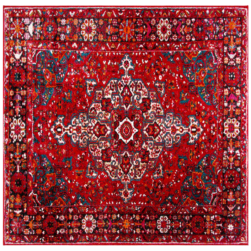 Mcconnell Vintage Hamadan Performance Oriental Rug, Square 5'3"