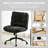 Ergonomic Criss Cross Chair with Double Thick Cushion, Dark Gray Chenille Armless Desk Chair, 360° Swivel Adjustable Height for Living Room & Home Office