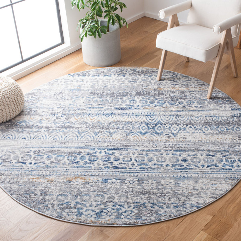 Tapis en coton Grayton Southwestern, Rond 6 pi 7 po