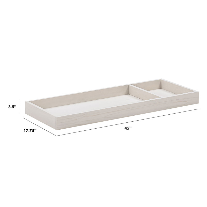 Universal Changing Table Topper, White Driftwood