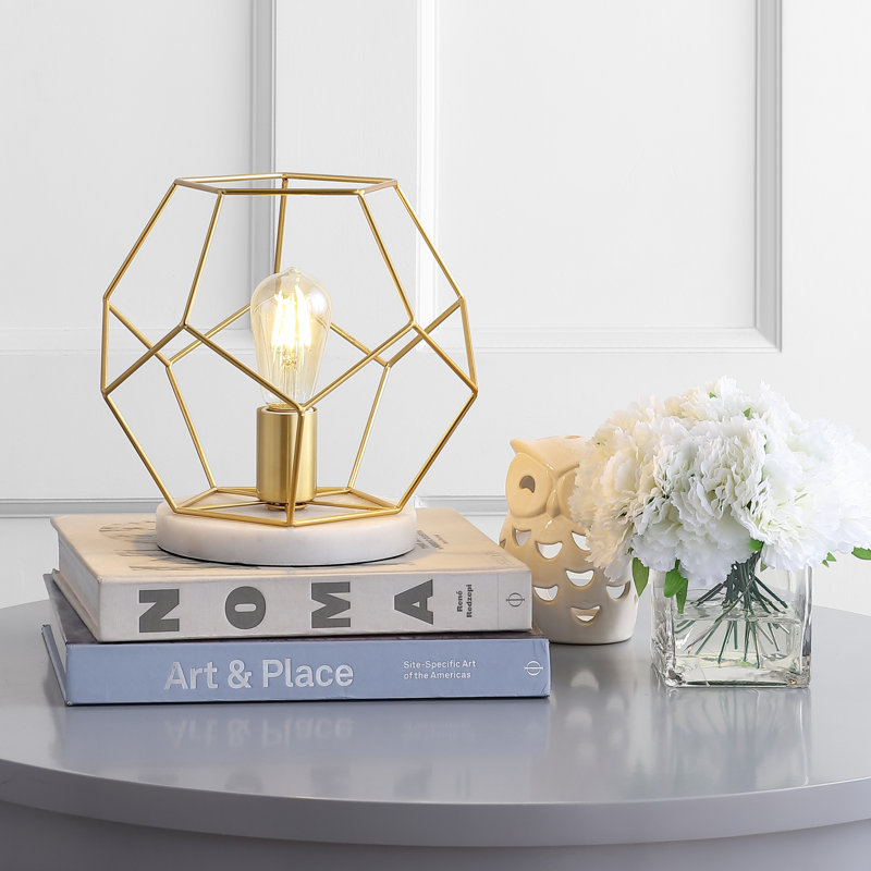 Lampe de table 10 "Kelleher, Doré / Blanc