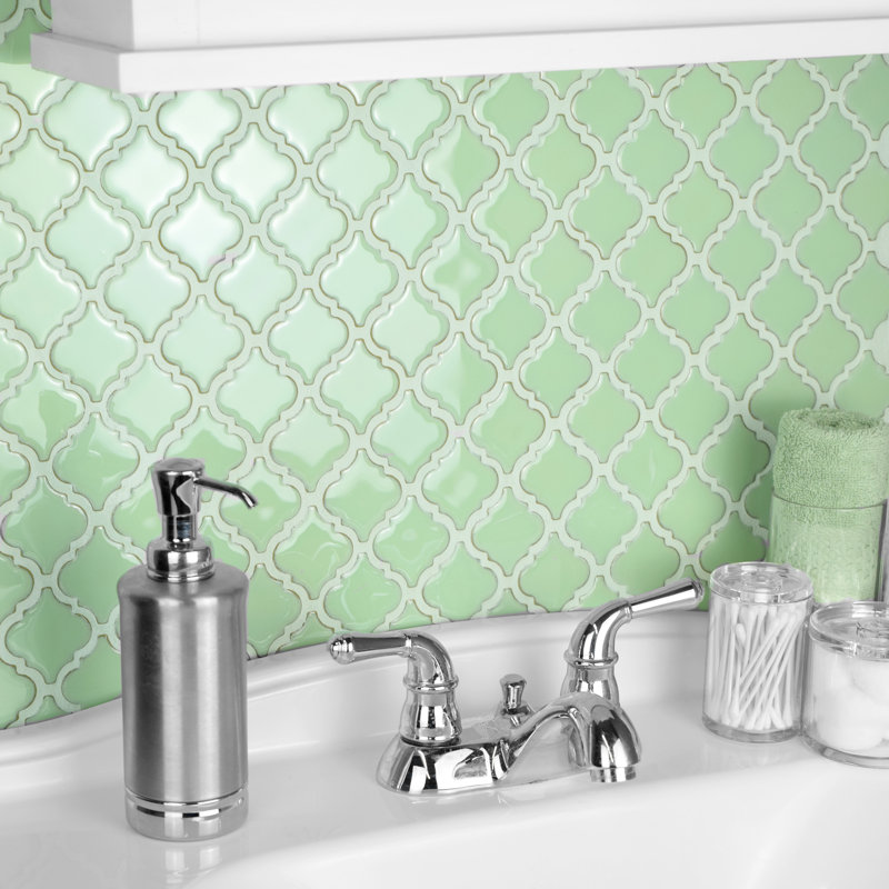 Hudson Tangier 2" x 2" Porcelain Grid Mosaic Wall & Floor Tile, Light Green