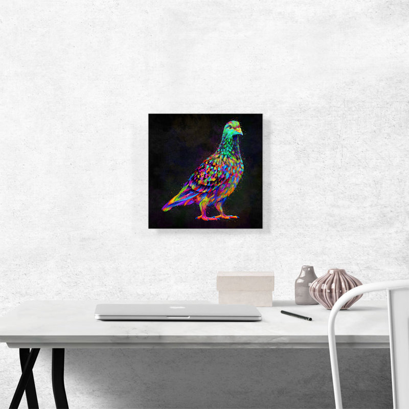 Pigeon colombe - impression sur toile tendue, H 12 po x l 12 po x P 1,5 po