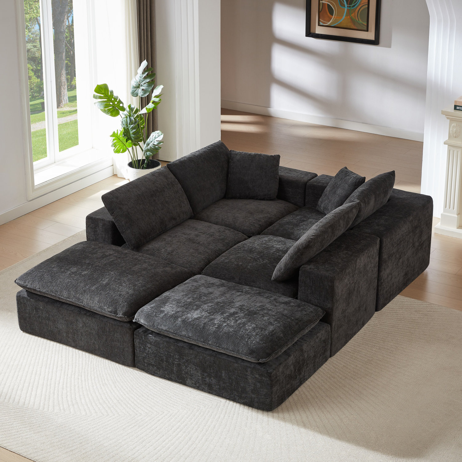 Latitude Run® Versatile Modular Cloud Sofa Set with Chenille Upholstery