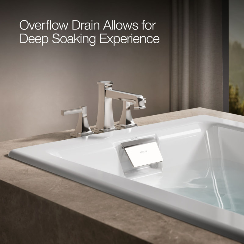 Tea-for-Two 72-In x 36-In Drop-in/Undermount Whirlpool Bath with Reversible Drain, White