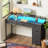 Keldric Rectangle Desk, Computer Desk with Drawers, Gaming Desk with LED Lights, Small Desk with Power Outlets, Writing Desk with Storage, Home Office Desk with Monitor Stand for Study-1379296351-1369033334