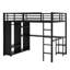 Structure de lit mezzanine avec garde-robe, bureau et tablettes de rangement