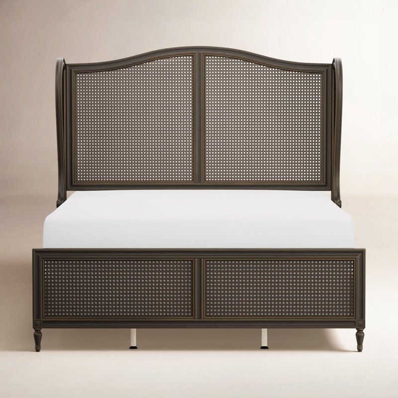 Gia Wingback Bed, King, Oiled Bronze