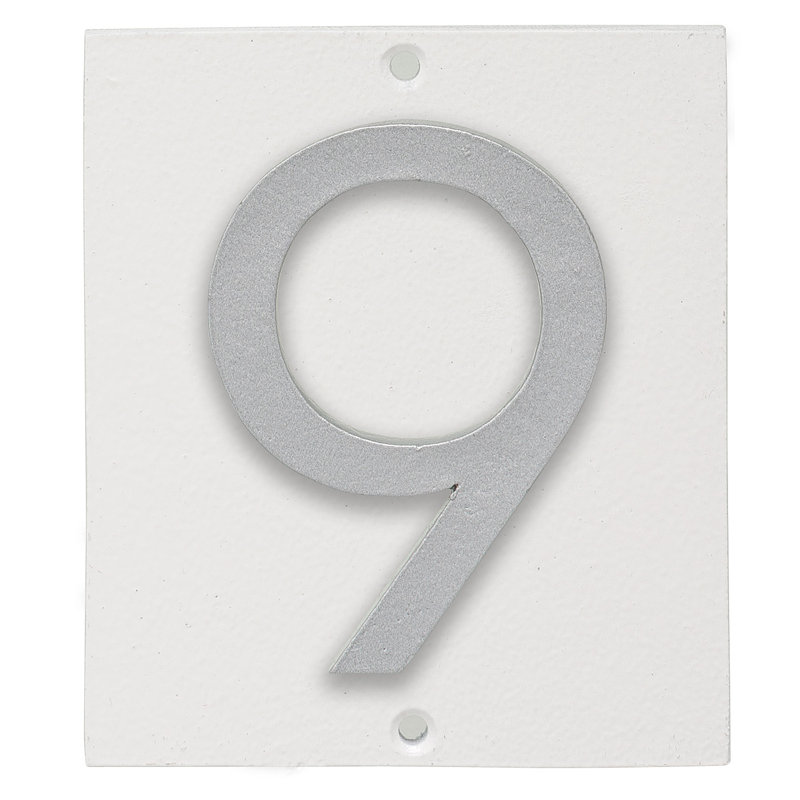 Plaque d’adresse murale sur 1 ligne flottante, Blanc, Argent, Oui