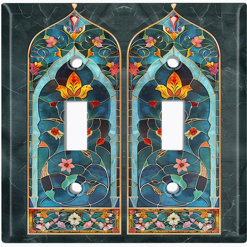 Couvercle de plaque d'interrupteur en métal; Impression sur panneau à bascule de taille standard US 2 - Art Nouveau