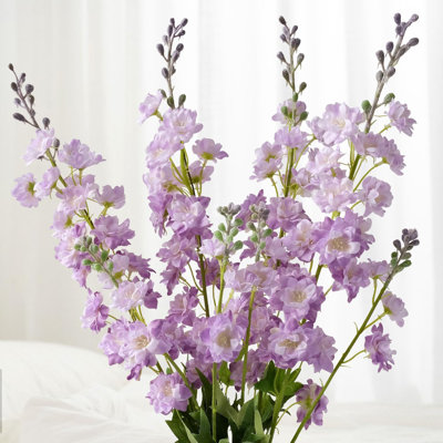 4-pack 34" Purple Faux Delphinium Flowers