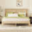 Unique Rattan Headboard Queen Size Bed - Exquisite American Design Enhanced By Support Feet - Ample Underbed Storage-275185604-288126041-288126044