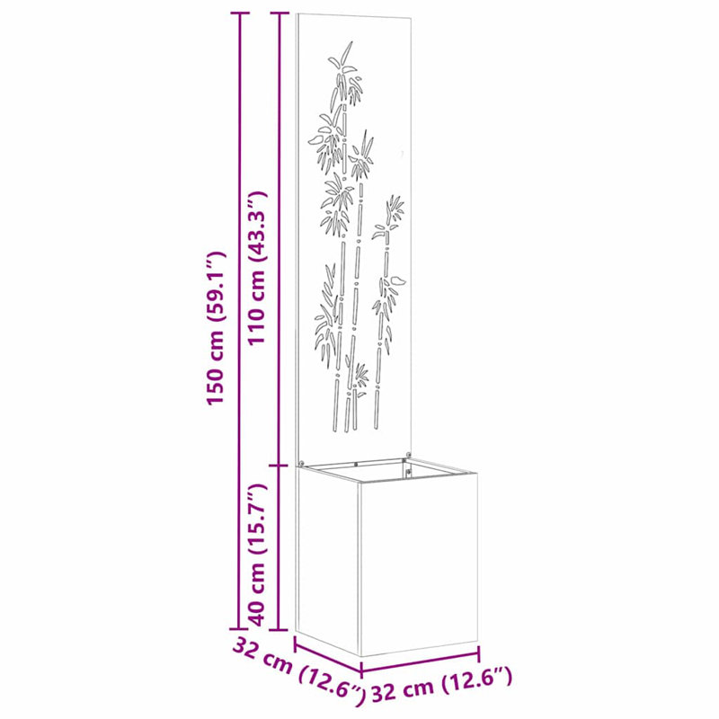 Planter Box, 140cm H x 32cm W x 32cm D