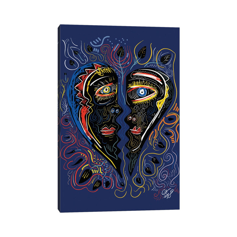 Black Masks Of Love In The Night by Emmanuel Signorino - Wrapped Canvas Print, 152.5 cm H x 101.5 cm W