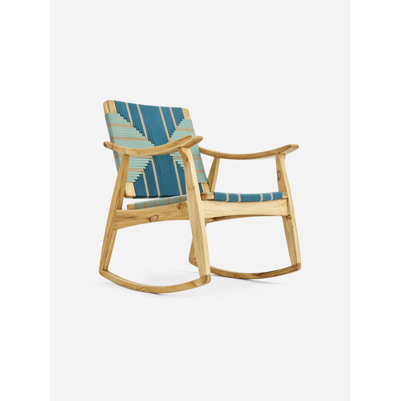 Chaise berçante Izapa, Teck transparent, Naturel / motif Pronto 