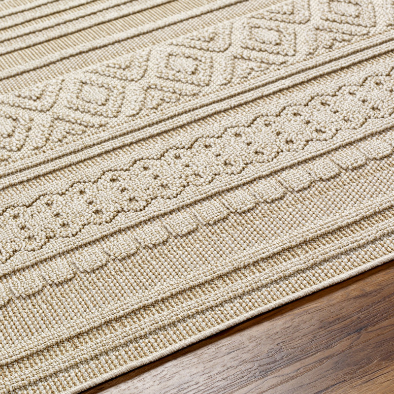 Tapis intérieur / extérieur en polypropylène tissé à la machine Nasiir, Tapis de couloir 2 pi 7 po x 7 pi 3 po