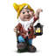 Statue de gnome d'extérieur, lanterne en métal, grand art de jardin de 16 po