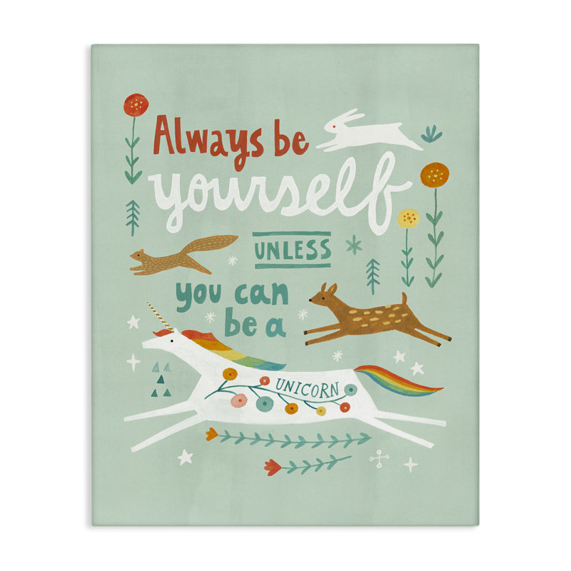 «Be A Unicorn with Wildlife», art mural sur toile par Irene Chan, H 20 po x l 16 po