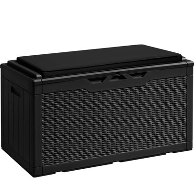 GUNJI 48'' W 100 Gallons Water Resistant Resin Lockable Deck Box