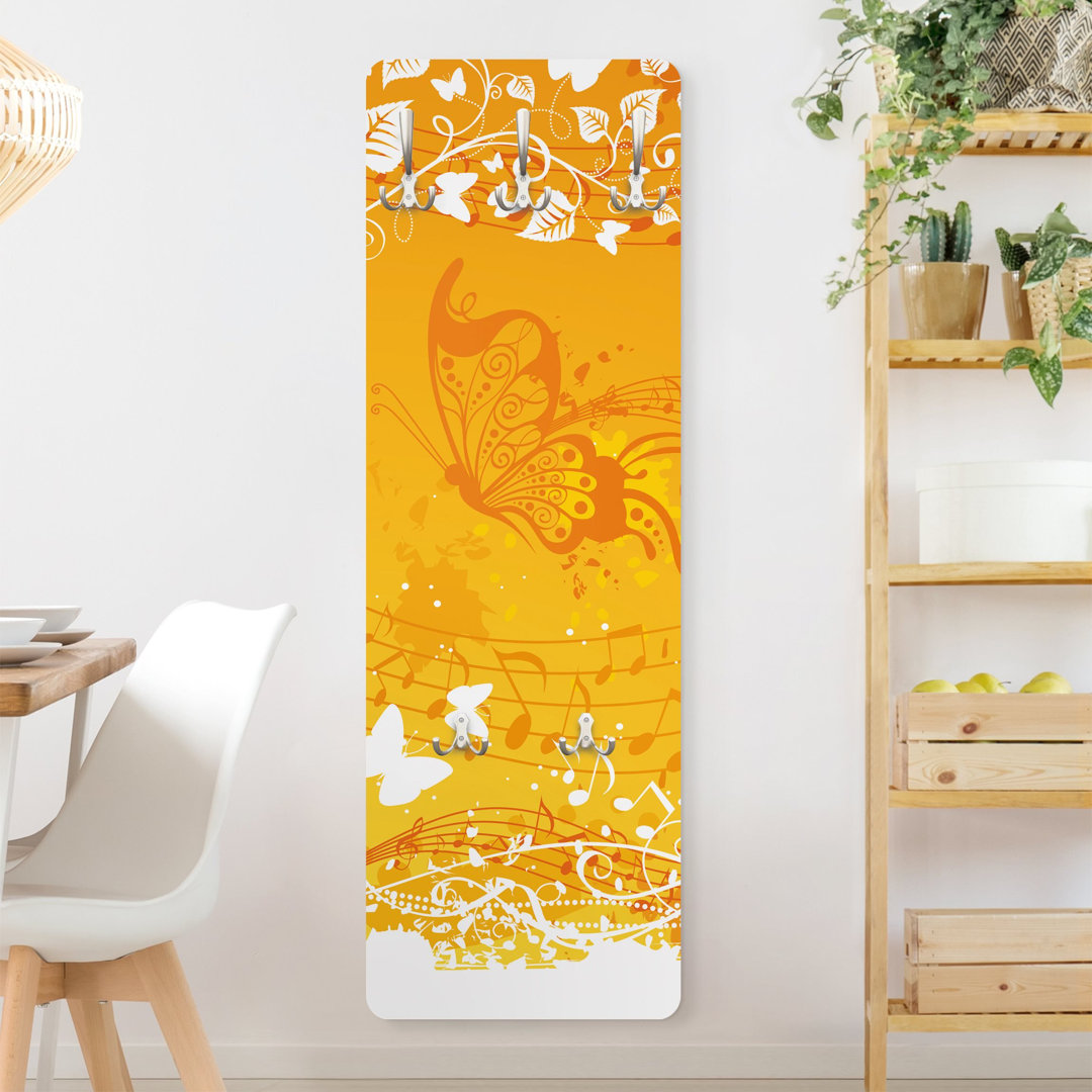 Robison 5 - Hook Wall Mounted Coat Rack in Orange