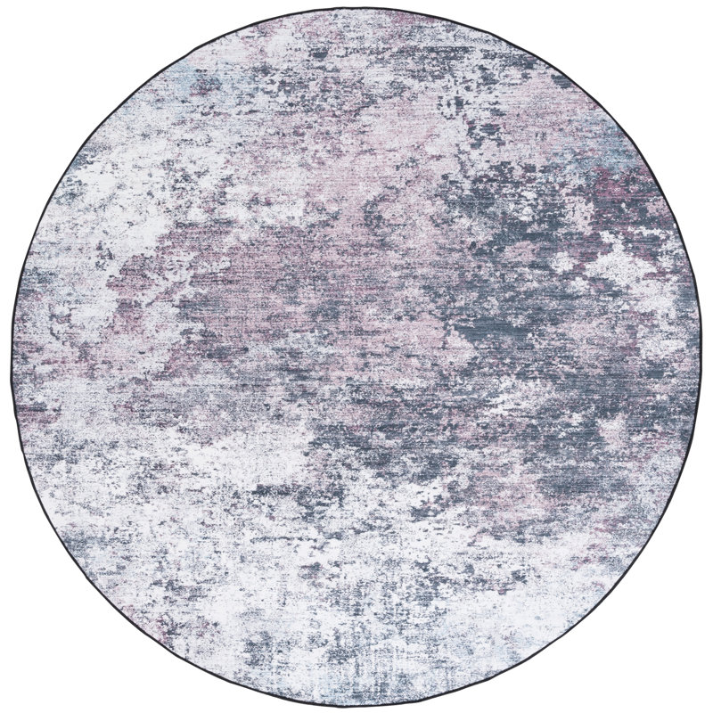 Tapis Malibu 943 en prune / noir, Rond 6 pi