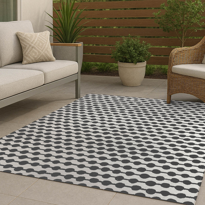 Tapis d'extérieur antidérapant à pois, Rectangulaire 2 pi x 3 pi