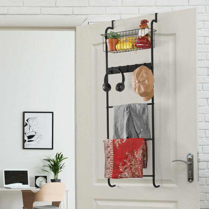 17.1 " 1 - Bar Over-the-Door Towel Rack, Black
