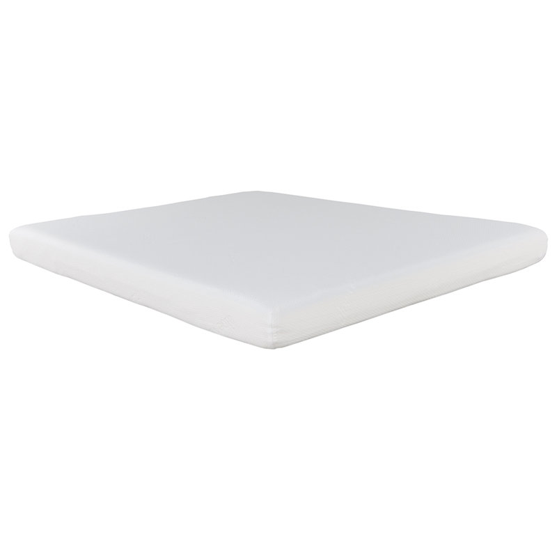6 po Matelas ferme en mousse viscoélastique imprégnée de gel pour lit double, blanc