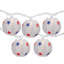 Lanterne en papier avec 10 lumières rouges, blanches et bleues, 4 juillet, ampoules transparentes