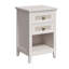 Table de chevet en rotin naturel l 17,7 po avec 2 tiroirs